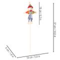 Lot de 6 piques décoratives épouvantails en bois et tissu 37 cm | Floristik24.fr