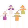 Floristik24 Figures épouvantails en bois sur pique 30cm assorties 12 pièces