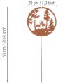 Lot de 2 piquets décoratifs en métal effet rouille avec cerf et forêt – 53 cm | Floristik24.fr