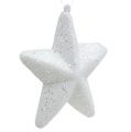 Floristik24 Étoile blanche avec paillettes 11,5 cm