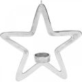 Floristik24 Photophore étoile décoratif métal à suspendre argent 24cm