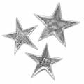 Floristik24 Étoiles en métal argenté 8,6 × 8,2cm / 6,9 × 6,7cm 8pcs