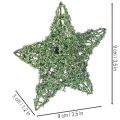 Étoiles décoratives en fil métallique vert, 7 cm et 10 cm, lot de 12 | Floristik24.fr