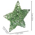 Étoiles décoratives en fil métallique vert, 7 cm et 10 cm, lot de 12 | Floristik24.fr