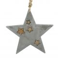 Floristik24 Étoiles de Noël à suspendre en béton gris-or 11,5cm 3pcs