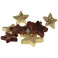 Floristik24 Décorations dispersées étoiles mélange décoration de Noël marron et or 4cm/5cm 40pcs