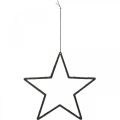 Floristik24 Décoration de Noël pendentif étoile paillettes noires 17,5cm 9pcs