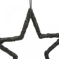 Floristik24 Décoration de Noël pendentif étoile paillettes noires 7,5cm 40p