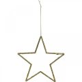 Floristik24 Décoration de Noël pendentif étoile paillettes dorées 17,5cm 9pcs