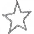 Floristik24 Décoration de Noël pendentif étoile argent pailleté 7,5cm 40p