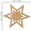 Étoiles décoratives en bois pour la table et le bricolage - 3 cm, 72 pièces | Floristik24.fr
