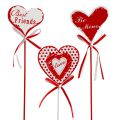 Floristik24 Bouchons pour bouquet en forme de coeur, Saint Valentin, décoration fleurie H6cm 6pcs