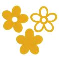 Floristik24 Décoration à parsemer feutre fleur jaune triée 4cm 72pcs
