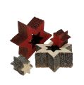 Floristik24 Mélange d&#39;étoiles en bois pour saupoudrer rouge, gris 2cm 96pcs