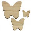 Floristik24 Papillons décoratifs dispersés Papillons décoratifs en bois 2,5-6,5 cm 29 pièces