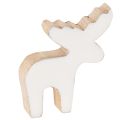 Floristik24 Figurine élan en bois blanc et naturel 6 cm décoration de Noël x8