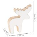 Figurine élan en bois blanc et naturel 6 cm décoration de Noël x8 | Floristik24.fr