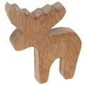 Figurine élan en bois blanc et