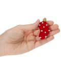 Suspenders en bois rouges à pois blancs 6 cm – Set de 8 pièces | Floristik24.fr
