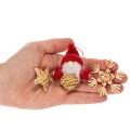 Ensemble de décorations de Noël en paille : figurines et étoiles, 6 cm, 30 pièces | Floristik24.fr