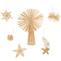 Floristik24 Set de décorations de Noël en paille - 35 pièces, étoiles et figurines