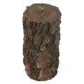 Floristik24 Bougie pilier tronc d&#39;arbre bougie décorative marron 130/65mm 1pc