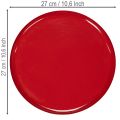 Plateau décoratif en métal rouge 27 cm | Floristik24.fr