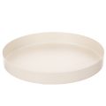 Floristik24 Plateau décoratif rond en métal 20 cm crème pour intérieur