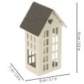 Ensemble de maisons en métal avec plateau, 3 pièces, gris, 35 cm | Floristik24.fr