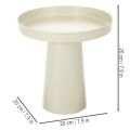 Plateau décoratif sur pied en métal beige-gris 20 cm pour bougies et figurines | Floristik24.fr