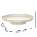 Plateau décoratif rond en métal beige 30 cm pour plantes et bougies | Floristik24.fr