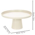Plateau décoratif rond beige en métal Ø40 cm avec pied haut | Floristik24.fr