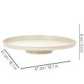 Plateau décoratif en métal rond 41 cm beige pour intérieur | Floristik24.fr