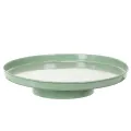Floristik24 Plateau rond en métal vert avec pied pour décoration de table 30 cm