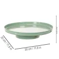 Plateau rond en métal vert avec pied pour décoration de table 30 cm | Floristik24.fr