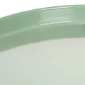 Plateau rond en métal vert avec pied pour décoration de table 30 cm | Floristik24.fr