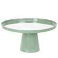 Floristik24 Table décoratif rond en métal vert 40 cm avec bord haut