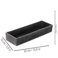 Plateau rectangulaire avec poignées en plastique anthracite 32 cm | Floristik24.fr