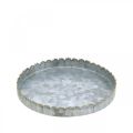 Floristik24 Plateau métal rond, assiette bougie, décoration de table argent/doré Ø15cm H2cm