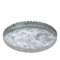 Floristik24 Plateau décoratif métal, décoration de table, assiette à décorer argent/doré Ø18.5cm H2cm