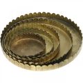 Plaques en métal pour décorer, décoration de table, plateau à bougie rond doré aspect antique Ø7,5/10/12/15/18cm H2cm lot de 5 | Floristik24.fr