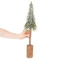 Sapin artificiel, finition givrée, avec socle en bois, décoration hivernale, 60 cm | Floristik24.fr
