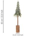 Sapin artificiel, finition givrée, avec socle en bois, décoration hivernale, 60 cm | Floristik24.fr