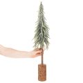 Sapin artificiel givré, arbre décoratif sur socle en bois pour décoration hivernale et de Noël, 75 cm | Floristik24.fr