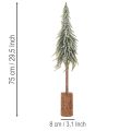 Sapin artificiel givré, arbre décoratif sur socle en bois pour décoration hivernale et de Noël, 75 cm | Floristik24.fr