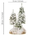 Sapins enneigés, décor hivernal artificiel pour village de Noël et décoration de table, 29 cm | Floristik24.fr