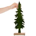 Sapin décoratif en métal sur base en bois, 46 cm, vert | Floristik24.fr
