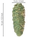 Cônes décoratifs en céramique - Lot de 3 - 14 cm - Vert et marron | Floristik24.fr