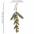 Branche de sapin artificielle avec mini boules de Noël dorées, 46 cm, 2 pièces | Floristik24.fr