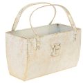 Floristik24 Sac en métal, contenant décoratif, rectangulaire, 26 cm, doré